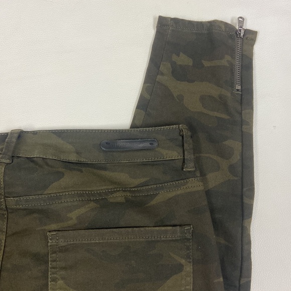 Zara basic Z1975 Camo denim skinny jeans stretchy textured patchwork size 6 - Picture 8 of 14